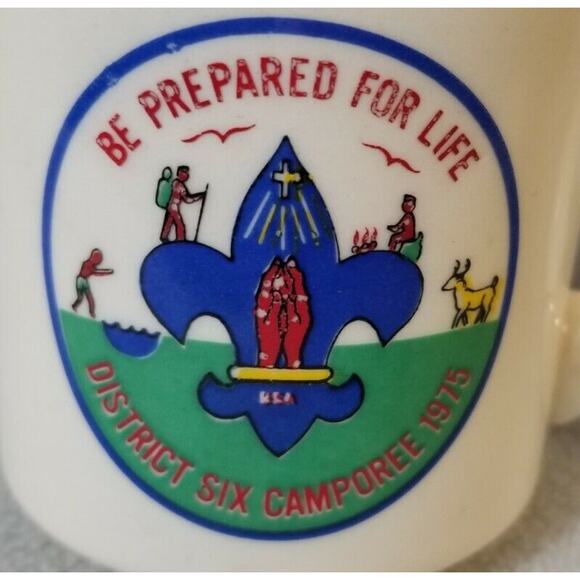 Vintage BSA Camp Coffee Mug Be Prepared District Six Camporee 1975 Boy Scout - Picture 2 of 7